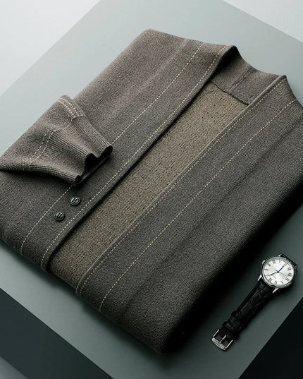 Men Heritage Cashmere Cardigan Brown Men Cardigan