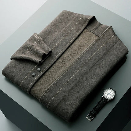 Men Heritage Cashmere Cardigan Brown Men Cardigan