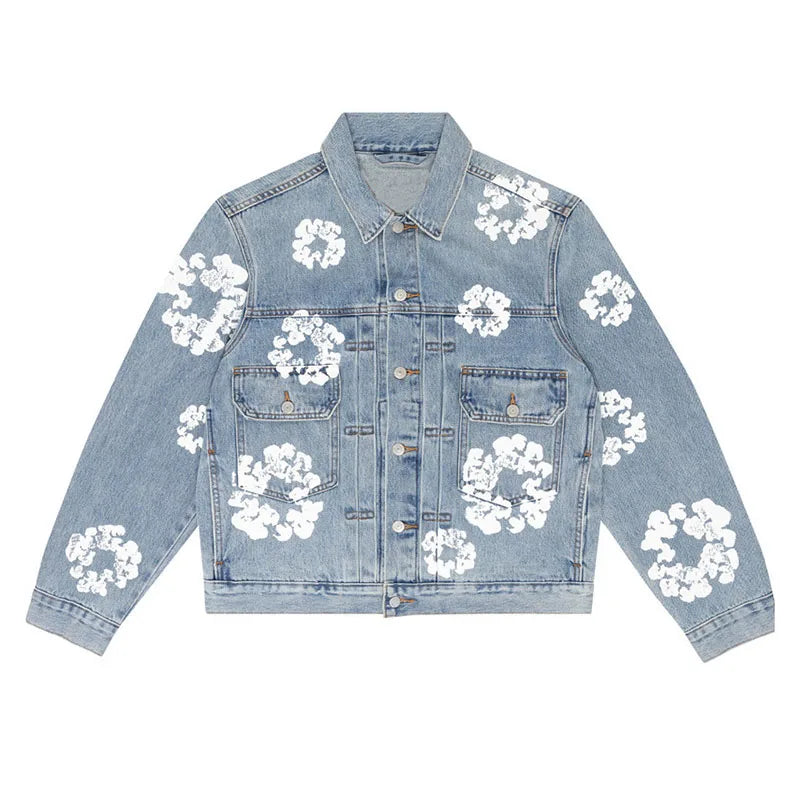 Retro Denim Tears Couples Outfit - Matching Jacket and Pants Set Blue top Jacket