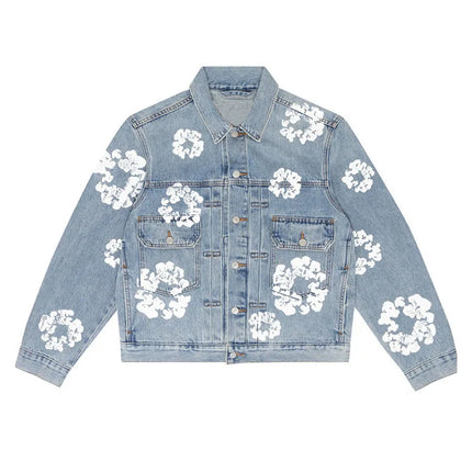 Retro Denim Tears Couples Outfit - Matching Jacket and Pants Set Blue top Jacket
