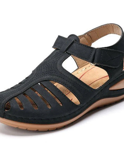 Irene™ - Classic Summer Wedge Sandals Black Sandals