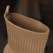 Sleeved Square Toe Boots Women's Footwear