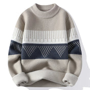 Patchwork Fashionable Knitted Sweater Khaki sweater