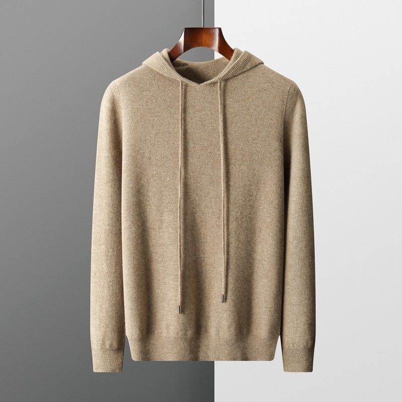 Premium Merino Wool Hoodie Natural Tan Merino Wool Hoodie