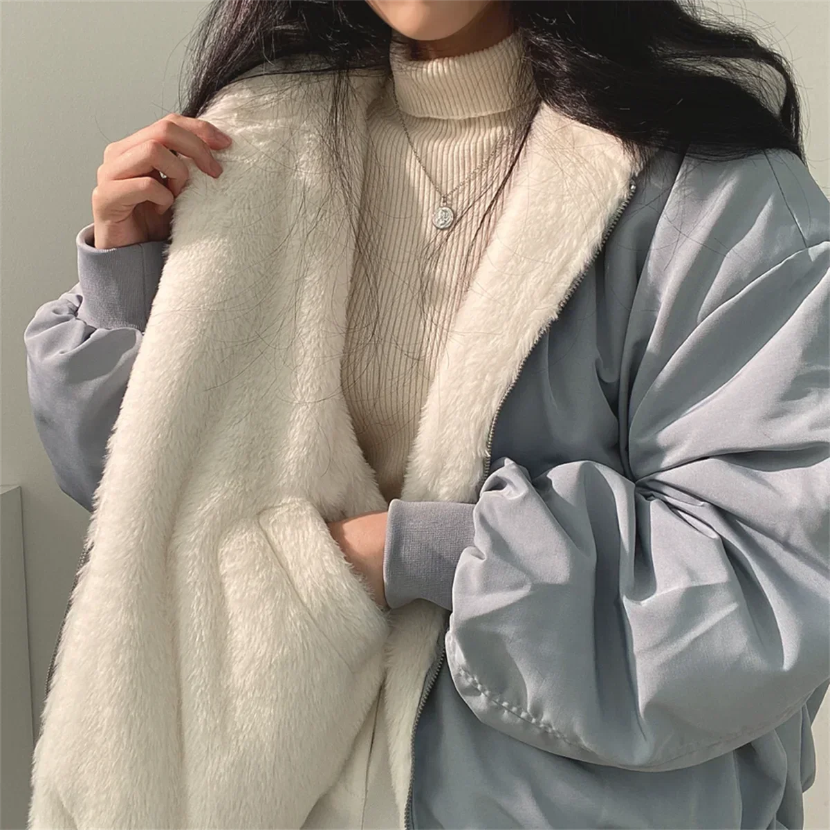 Two-way Hooded Jacket Jacket