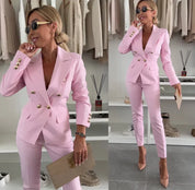 Elyse™ | Corporate Set Blazer & High Waist Pencil Pants Two piece set