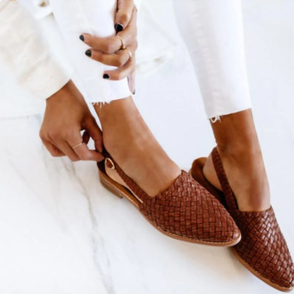Elina Women's Elegant Low Heel Slip-On Loafers Sandals