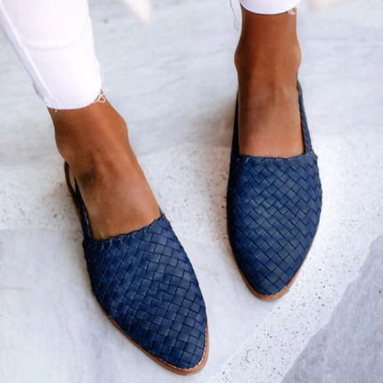 Elina Women's Elegant Low Heel Slip-On Loafers Blaue Sandals