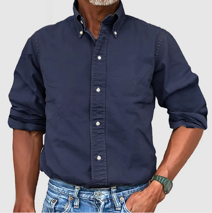 Adam | Long-Sleeved Shirt Dark Blue