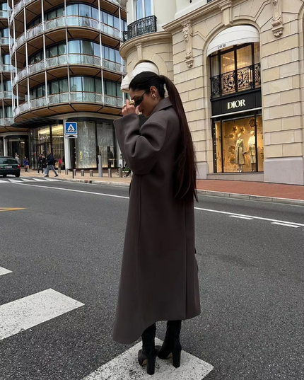 Classic Double-Breasted Long Coat Outerwear & Coats