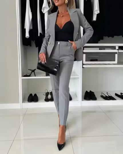 Linda & Jasmine - Elegant 2 piece set Grey