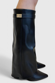 Raya Sleek Everyday Boots Black Leather Boots