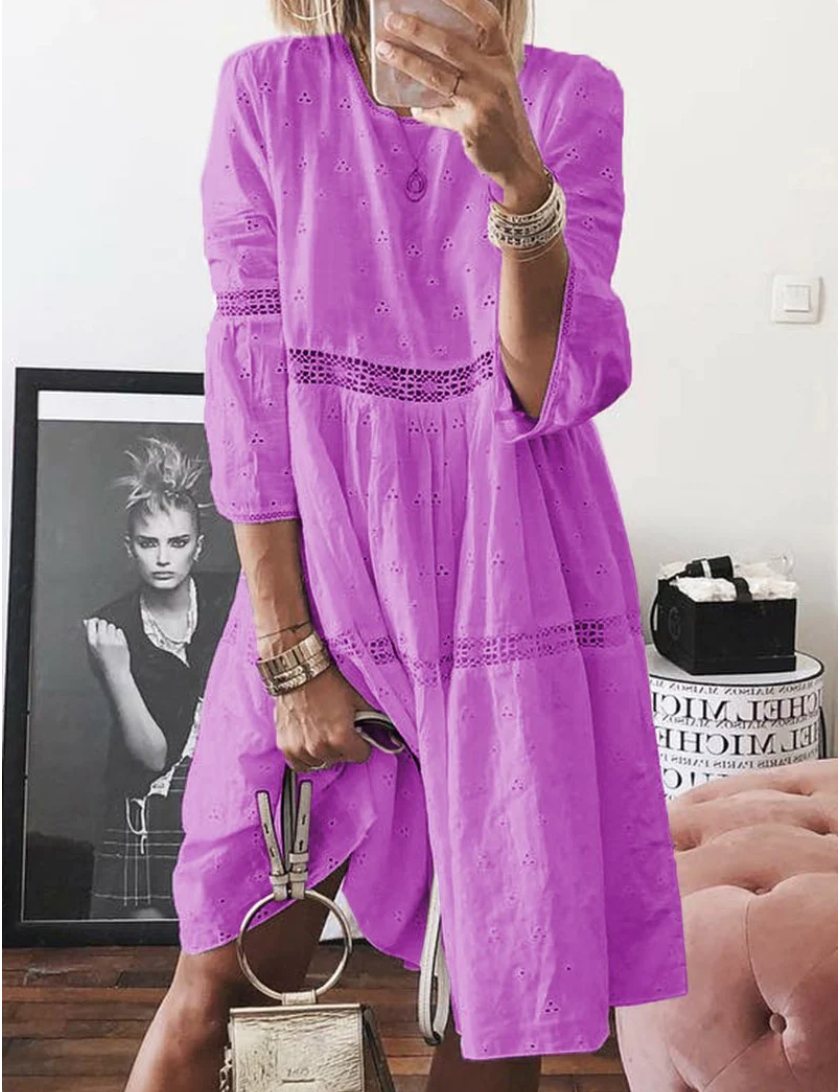 Flore | Classic Elegant Dress Purple Dresses
