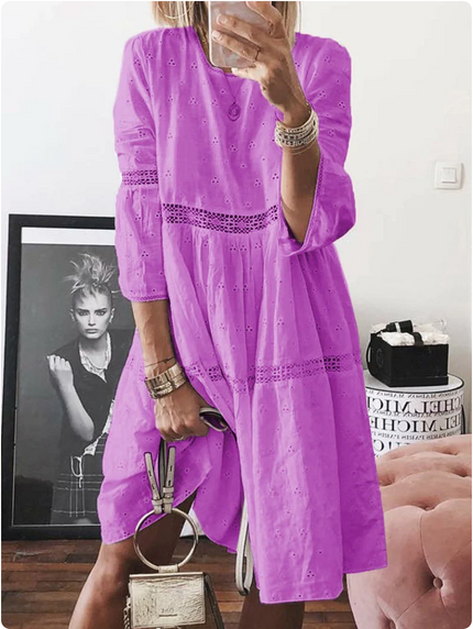 Flore | Classic Elegant Dress Purple Dresses