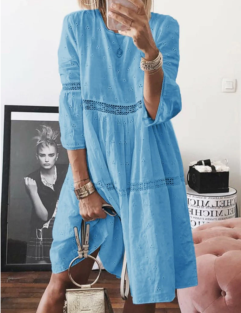 Flore | Classic Elegant Dress Blue Dresses