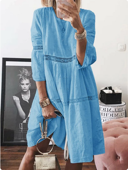 Flore | Classic Elegant Dress Blue Dresses