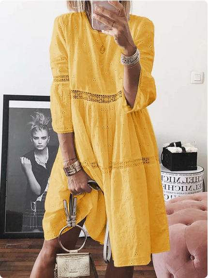 Flore | Classic Elegant Dress Yellow Dresses