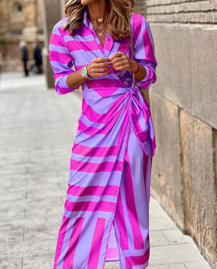 SOLANA | Printed Wrap Dress Lilac Dresses