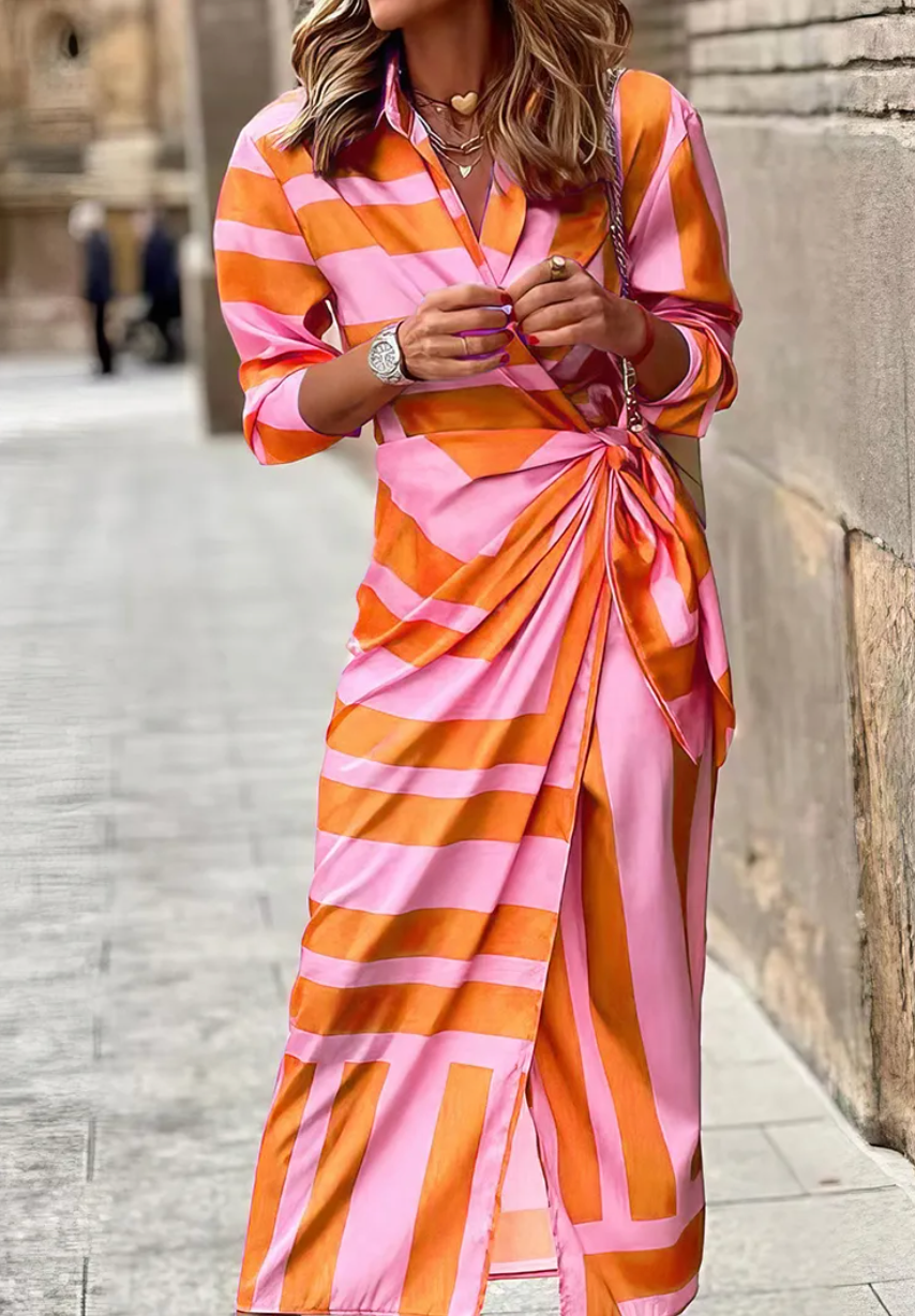 SOLANA | Printed Wrap Dress Dresses