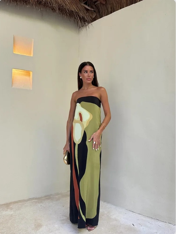 Veneta™ - Elegance Dress Green Dresses