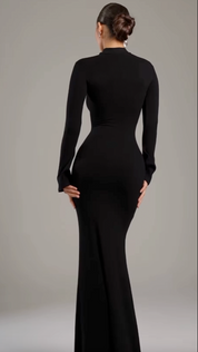 Noire｜Turtleneck Maxi Dress - OKOHOKO™ FASHION