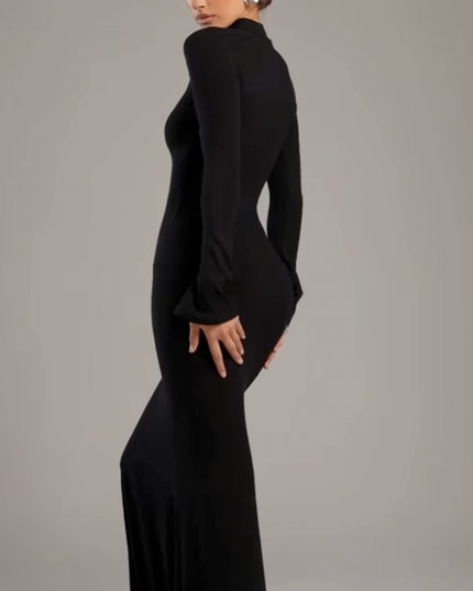 Noire™｜Turtleneck Maxi Dress Dress