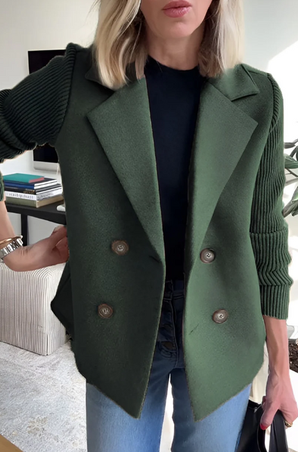 Kimora™ | Knitted Long Sleeve Coat Green Coat
