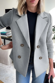 Kimora™ | Knitted Long Sleeve Coat Gray Coat