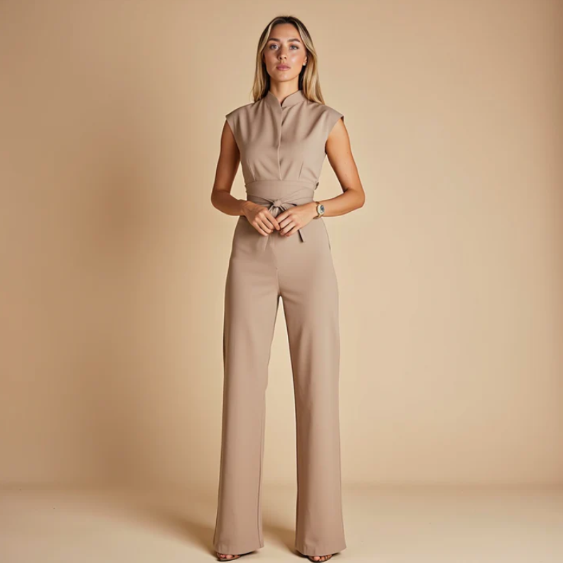 Cherise | Sleeveless Jumpsuit Khaki Jumpsuits