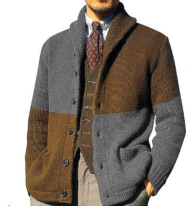 Retro Vintage Knitted Cardigan Sweater Grey Knitted Cardigan Sweater