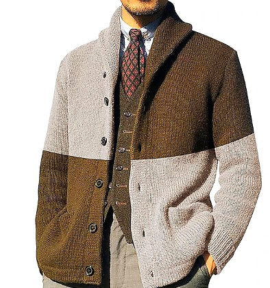 Retro Vintage Knitted Cardigan Sweater Brown Knitted Cardigan Sweater