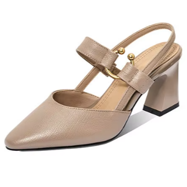 Caroline™ | Comfort Luxe Feels Heel Sandals Apricot Shoes & Sandals