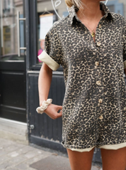 Cheetah Print Leg-Lengthening Romper Dresses