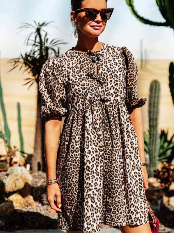 Kendall™ | Leopard Print Flirty & Flowing Sundress S Dresses