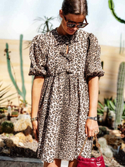 Kendall™ | Leopard Print Flirty & Flowing Sundress L Dresses