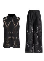 Talia™ | Lapel Embroidered Tummy-Tucking Suit Dresses