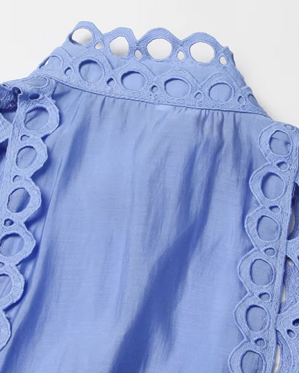 Emery™ | Blue Capri Mini Broderie Lace Dress Dresses