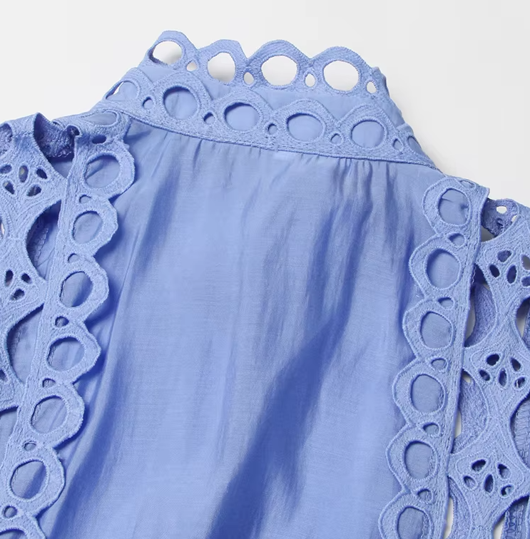 Emery™ | Blue Capri Mini Broderie Lace Dress Dresses