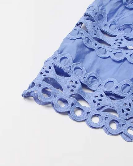 Emery™ | Blue Capri Mini Broderie Lace Dress Dresses