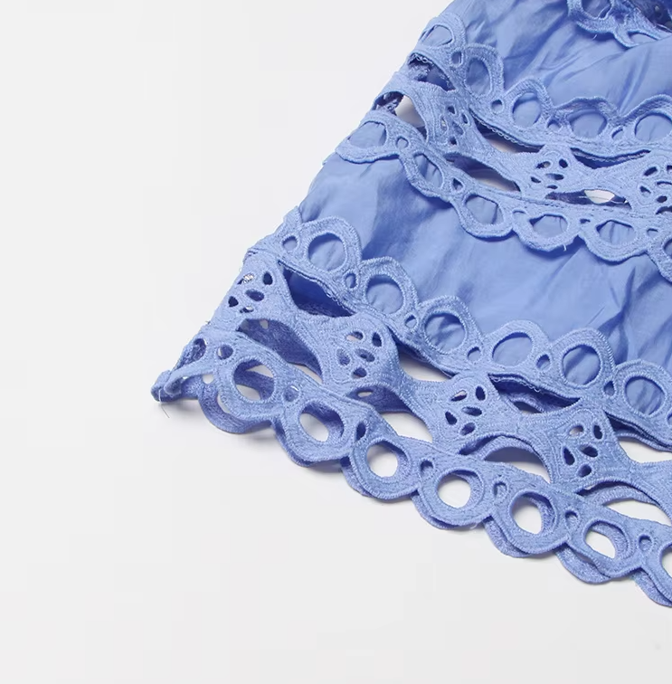 Emery™ | Blue Capri Mini Broderie Lace Dress Dresses