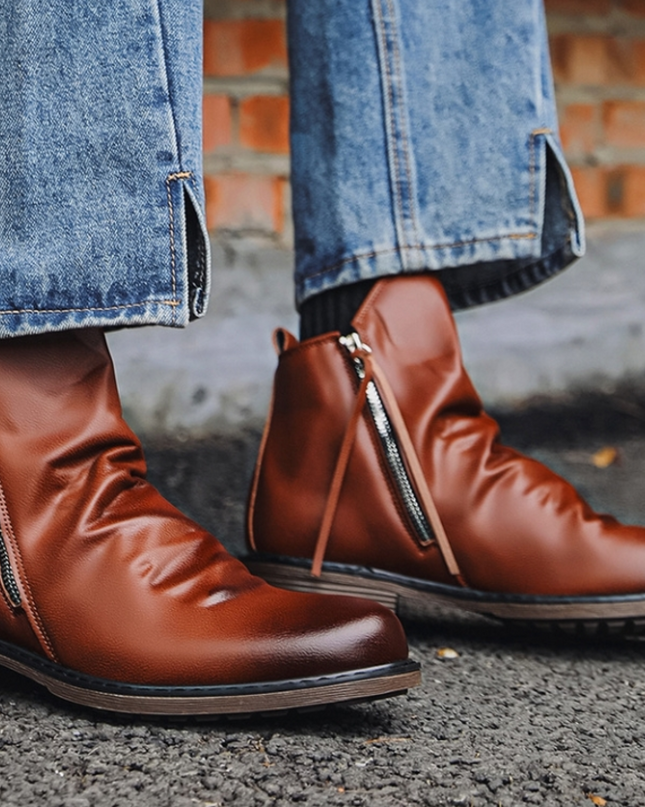Leonardo™ - Leather Ankle Boots Brown Boots