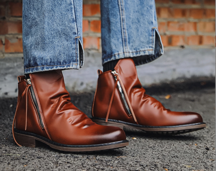 Leonardo - Leather Ankle Boots Brown Boots