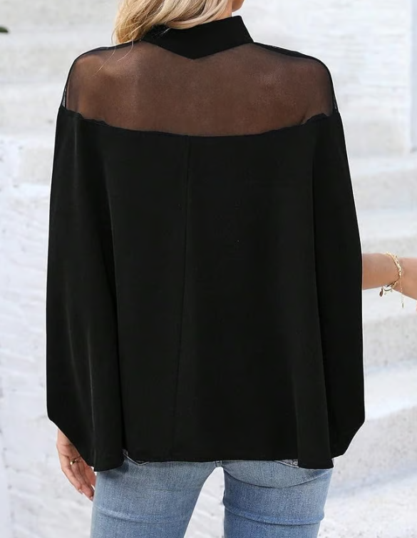 Carina | Sleek Batwing Sleeves XL Blouse