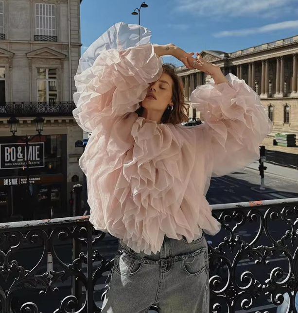 Karissa | Elegant Ruffles Sleeved Blouse Blouse