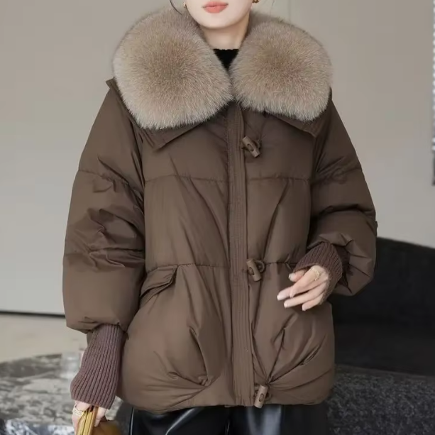 Dulcie™ | Elegant Plush-Collar Puffer Coat Jackets