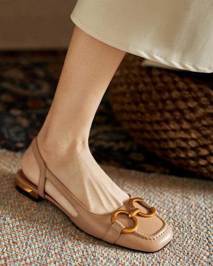 Mallorca | Orthopedic Leather Buckle Sandals Apricot Women Sandals