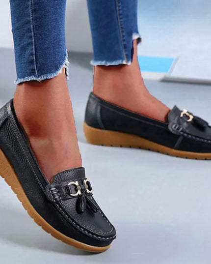 Celeste™ - Genuine Leather Tassel Moccasins Shoes