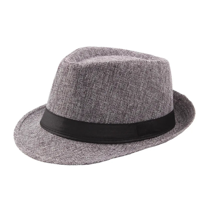 Stylish Wide-Brim Straw Hat for Summer Sun gray Adult Hats