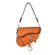 Sophia Women's PU Leather Saddle Shoulder Bag Brown Handbags