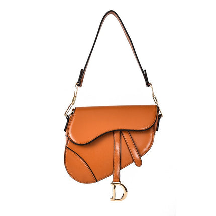Sophia Women's PU Leather Saddle Shoulder Bag Brown Handbags